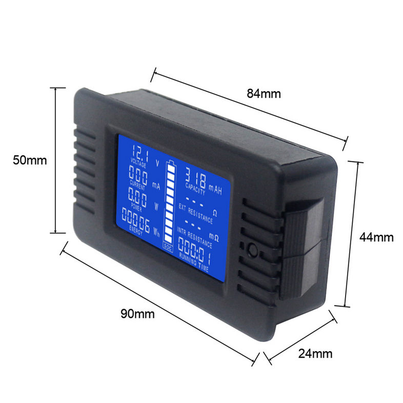 DC 0-200V 0-10A Battery Tester Voltmeter,Ammeter,Power,Current,Impedance,Capacity,Energy,Time,Meter,Monitor #E7 X30640 — صورة 2