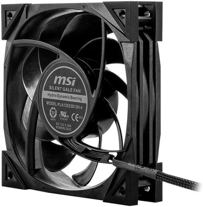 MSI MEG Silent Gale P12 Case Fan, 120mm x 120mm Fan Size, 2000 RPM Fan Speed, 56.2 PLA12025S12H-4 — صورة 4