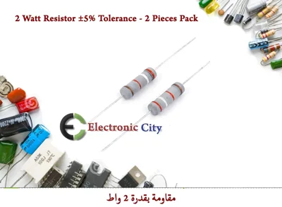 2Watt Resistor ±5% Tolerance - 2 Pieces Pack