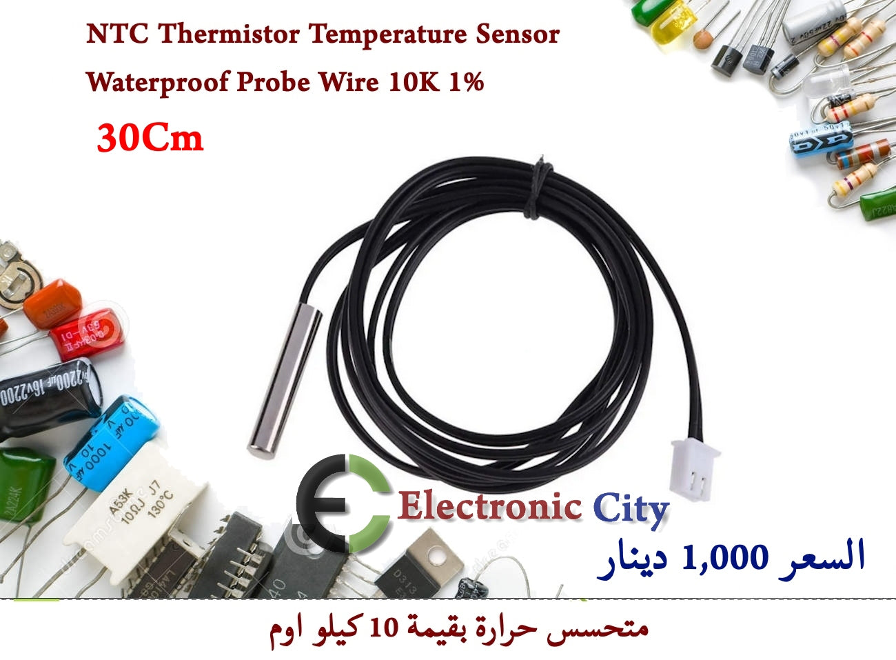 NTC Thermistor Temperature Sensor Waterproof Probe Wire 10K 30Cm  #J4  X52083