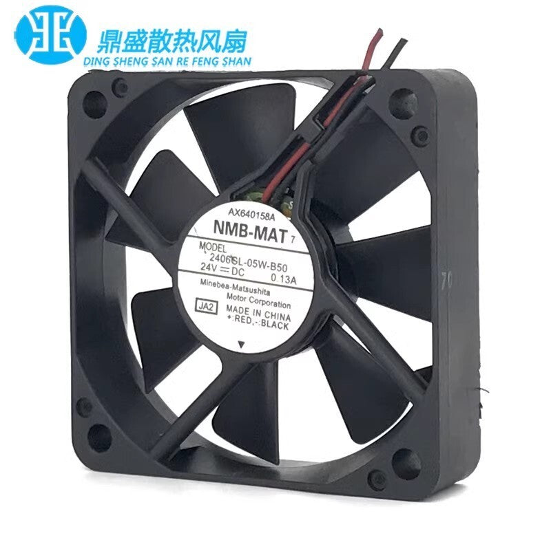 NMB 2406GL-05W-B50 6015 DC24V 0.13A 6CM 2-Wire Dual Ball Cooling Fan (Used) — صورة 3