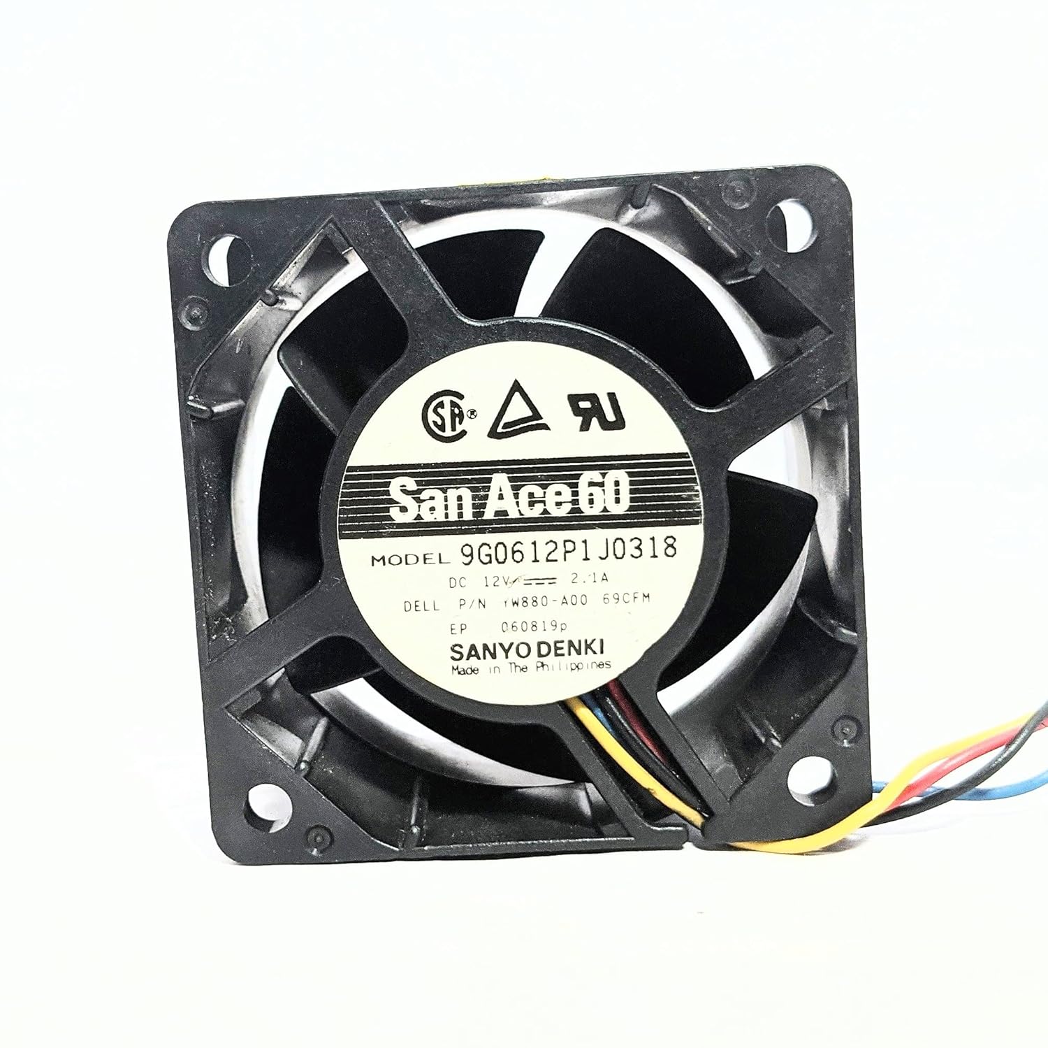 Sanyo Denki 9G0612P1J0318 Server - Square Fan 60x60x38mm, 4-wire, 12V 2.1A (Black) 55864 — صورة 6