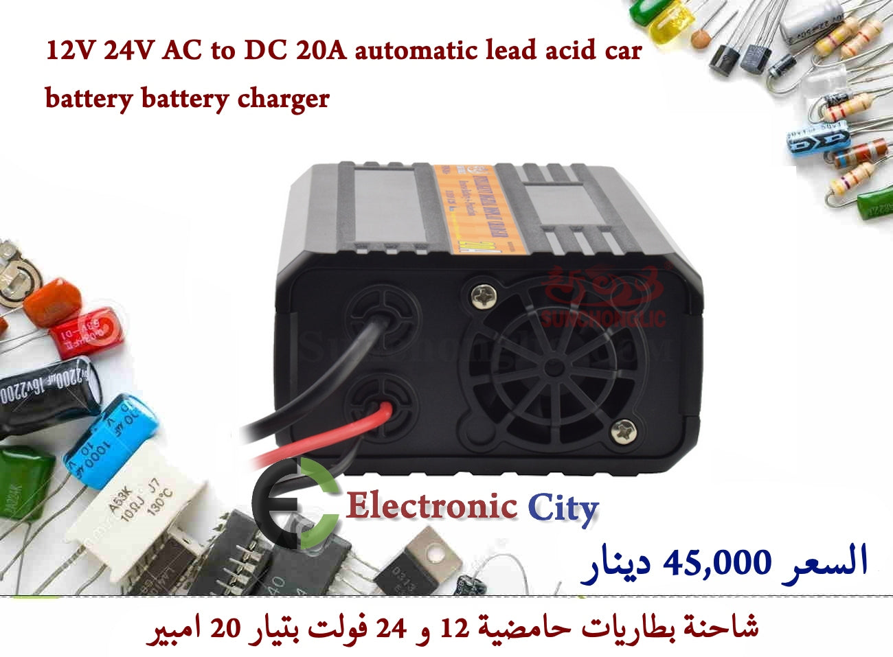 12V 24V AC to DC 20A automatic lead acid car battery battery charger 1226229 — صورة 3