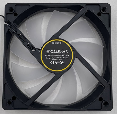 GAMDIAS DC1202512 Hydraulic RGB 120mm Case Fans Molex connector Black — صورة 2