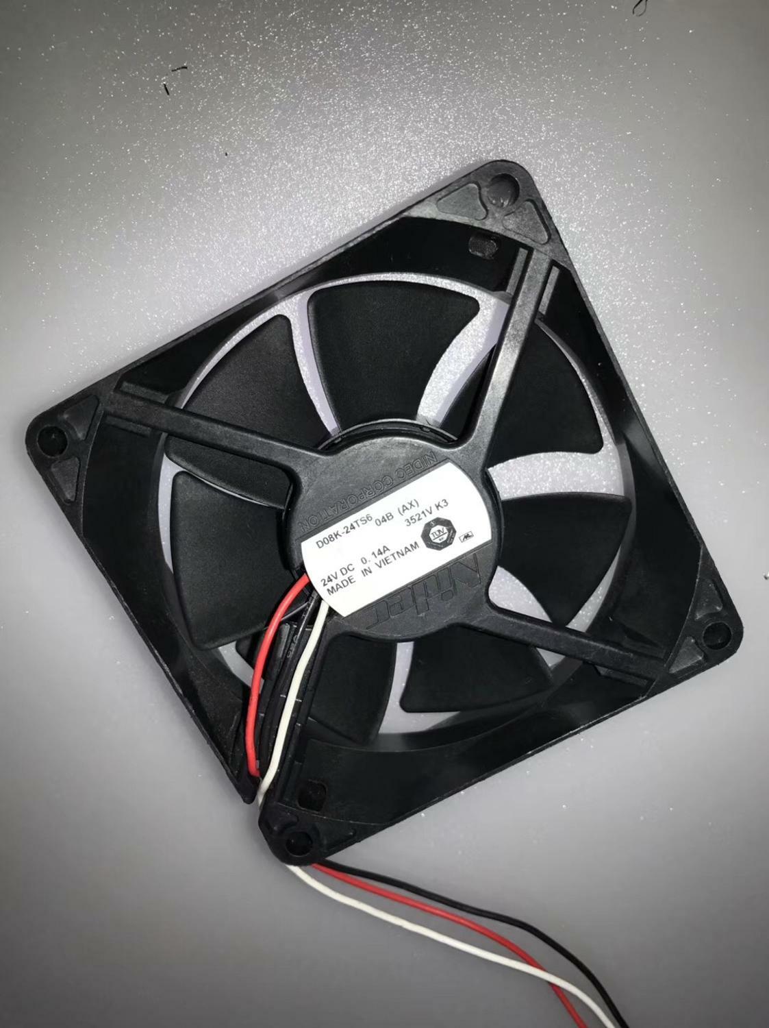 Nidec D08K-24TS6 8025 24V 0.14A axial cooling fan 3 wires (Used)