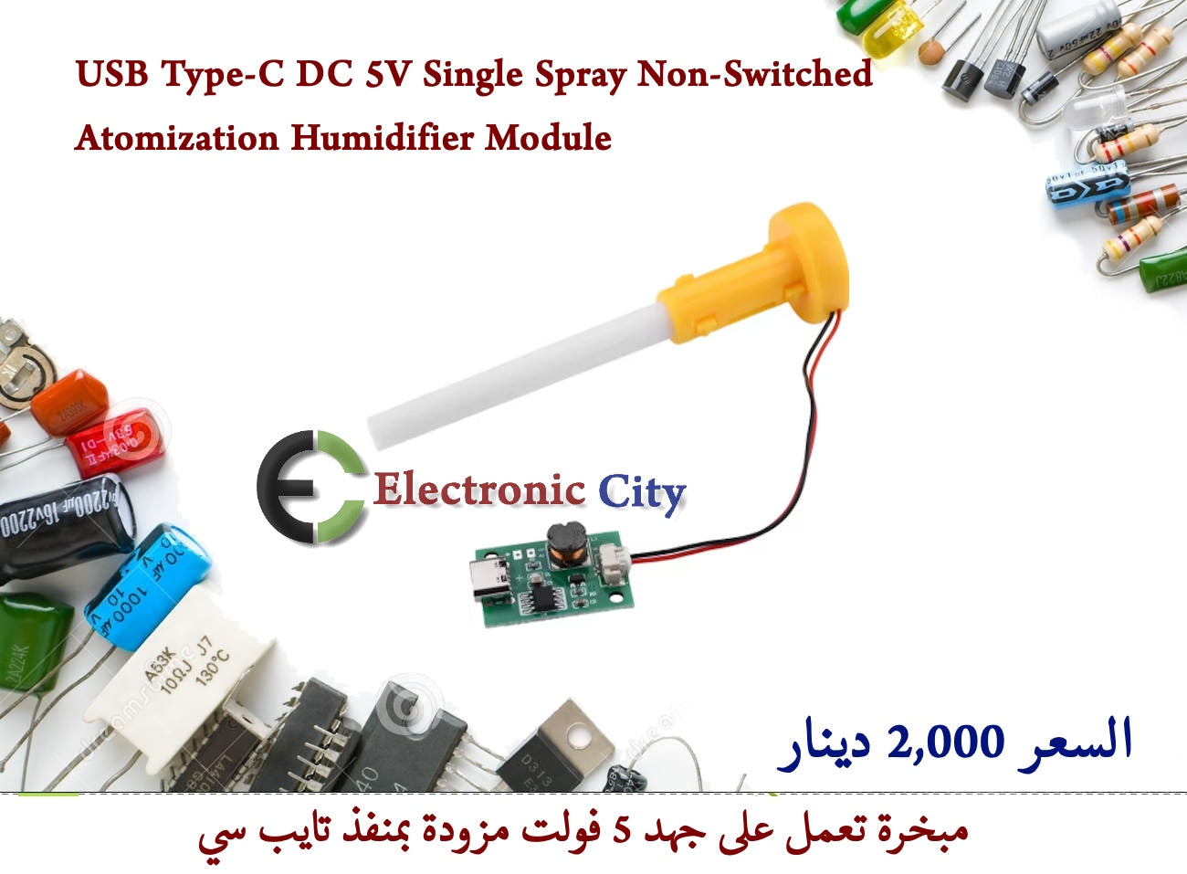 USB Type-C DC 5V Single Spray Non-Switched Atomization Humidifier Module #Y6 012564