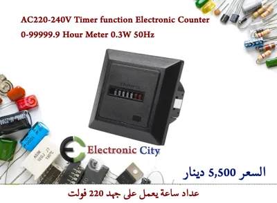 AC220-240V Timer function Electronic Counter 0-99999.9 Hour Meter 0.3W 50Hz #GG 012581