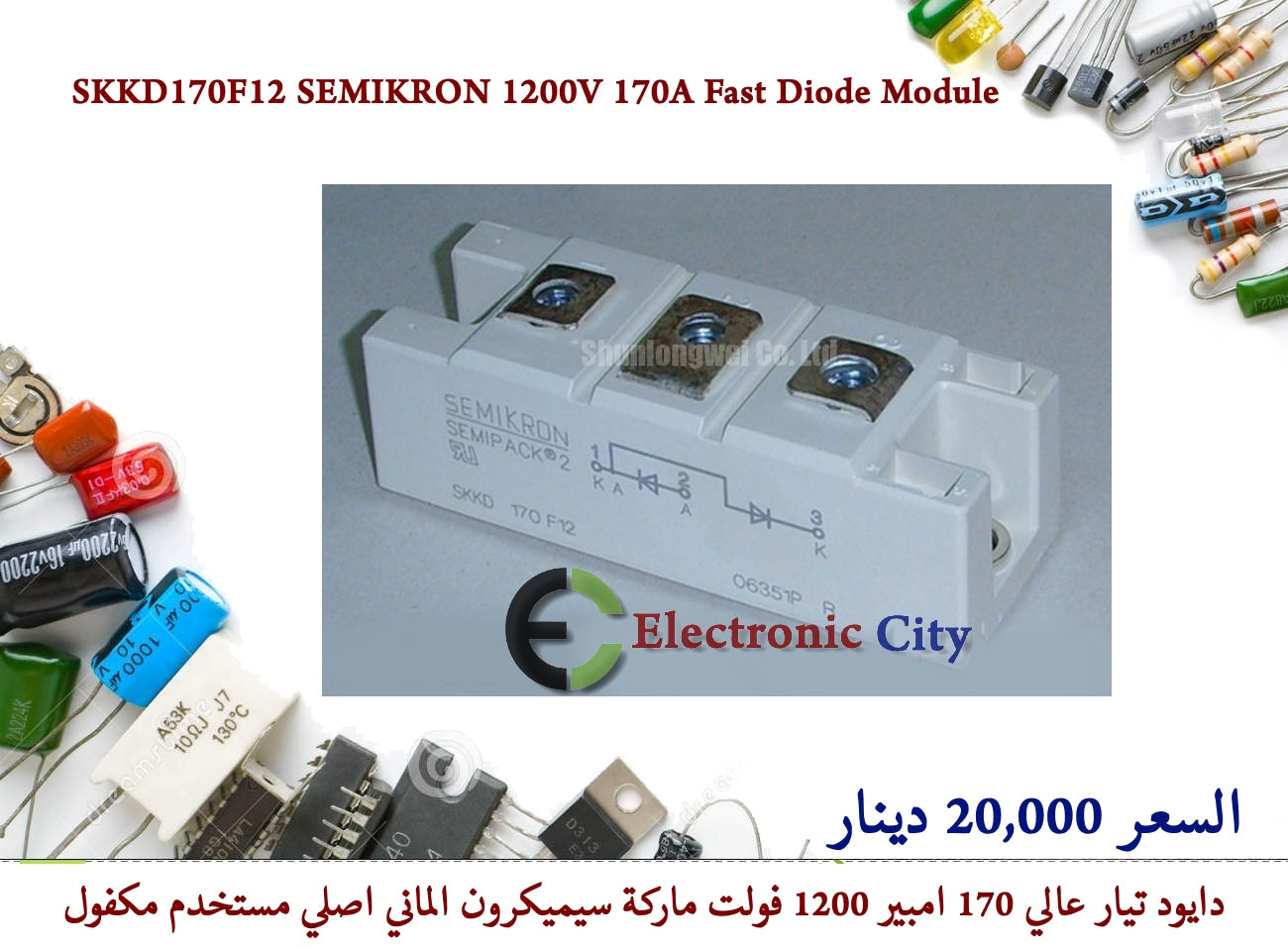 SEMIKRON  SKKD170F12  1200V 170A Fast Diode Module