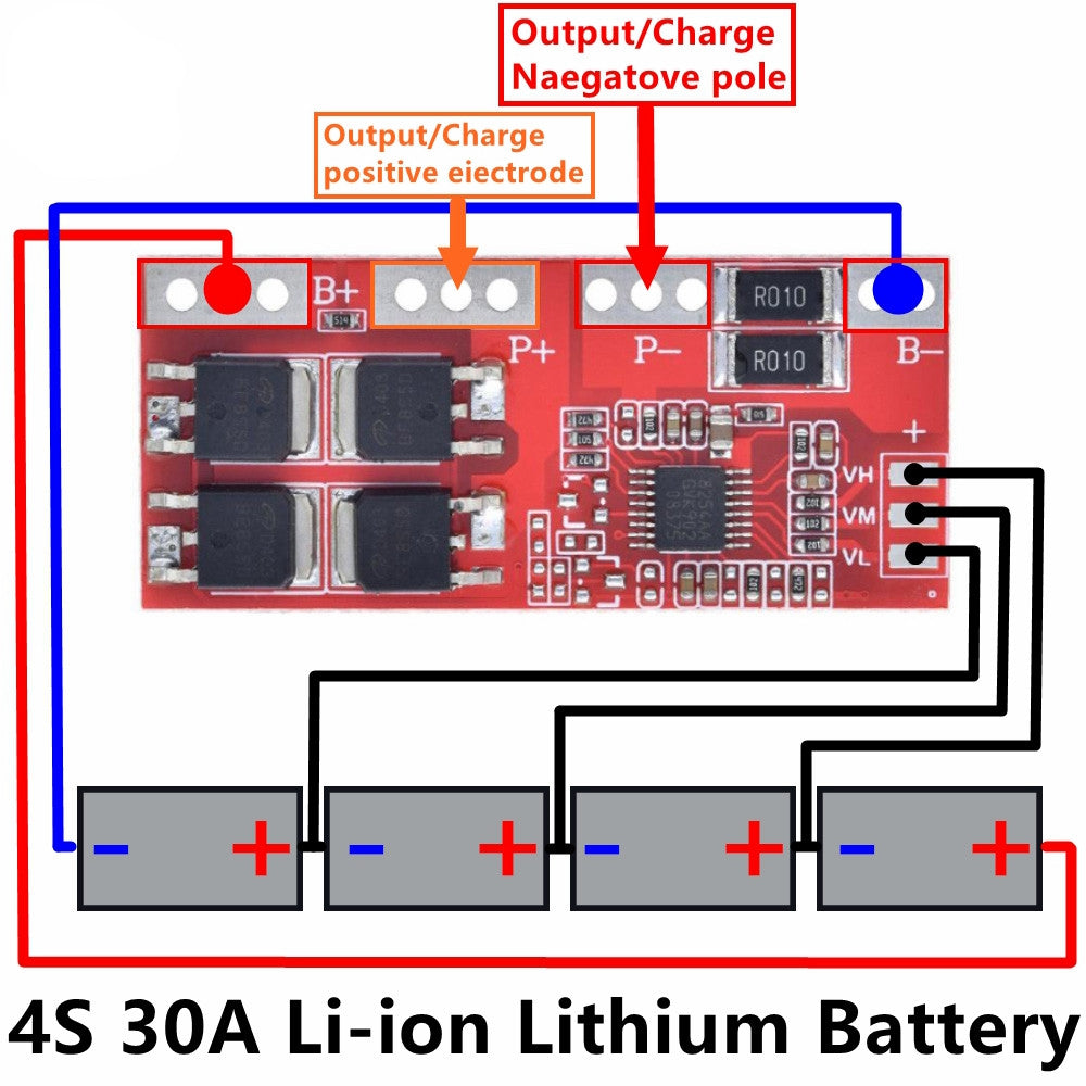 4S 30A Lithium Battery 18650 Charger Protection Board BMS #F2 011033 — صورة 2