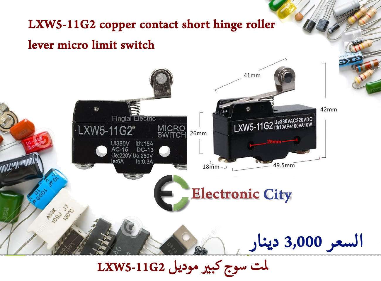 LXW5-11G2 copper contact short hinge roller lever micro limit switch   #W10   5328890