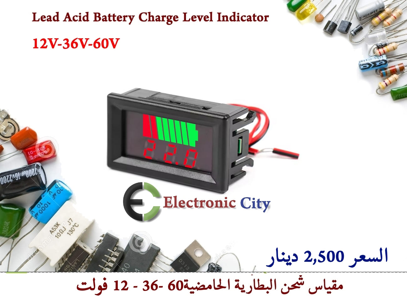 12V 36V 60V Lead Acid Battery Charge Level Indicator #F5 XN0025