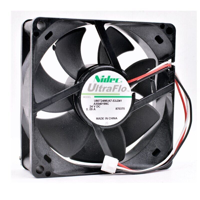 NIDEC U80T24MUA7-53J241 Fan 24V 0.09A 80x80x25mm 3pin (Used) — صورة 2