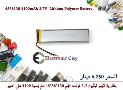 4538130 4100mAh 3.7V  Lithium Polymer Battery