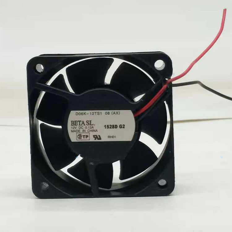 Nidec D06K-12TS1 08 DC12V 0.12A 6cm 6025 2-pin inverter cooling fan (Used) — صورة 2
