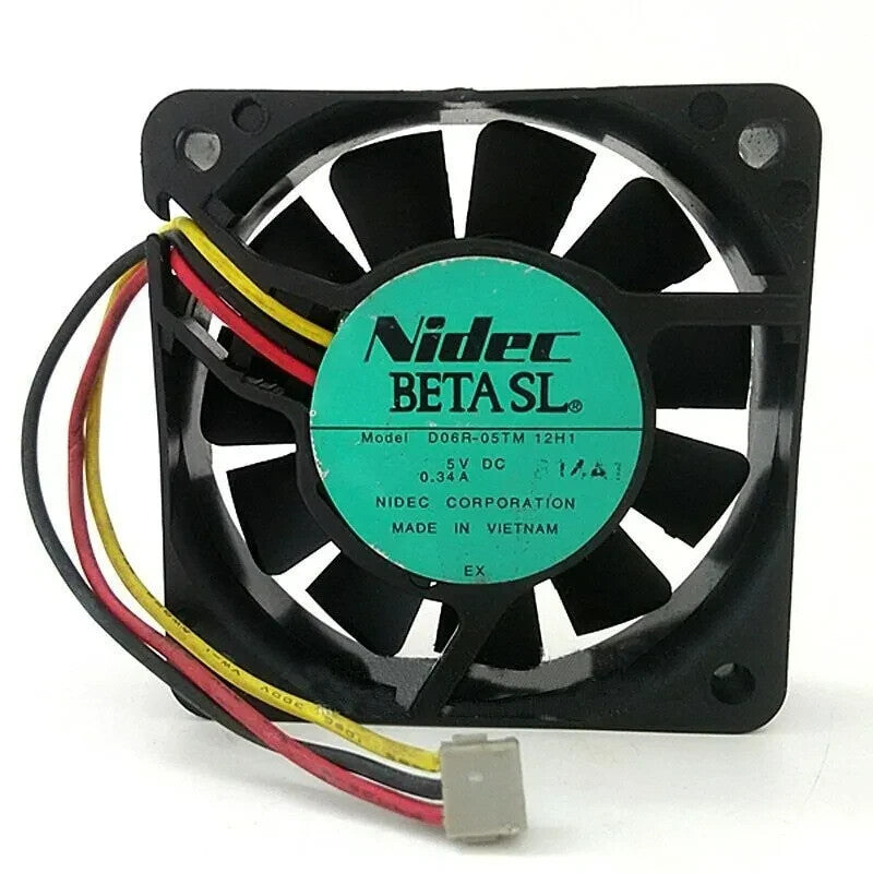 NIDEC D06R-05TM 12H1 DC5V 0.34A 6015 6cm 3-Wire Cooling Fan (Used) — صورة 2