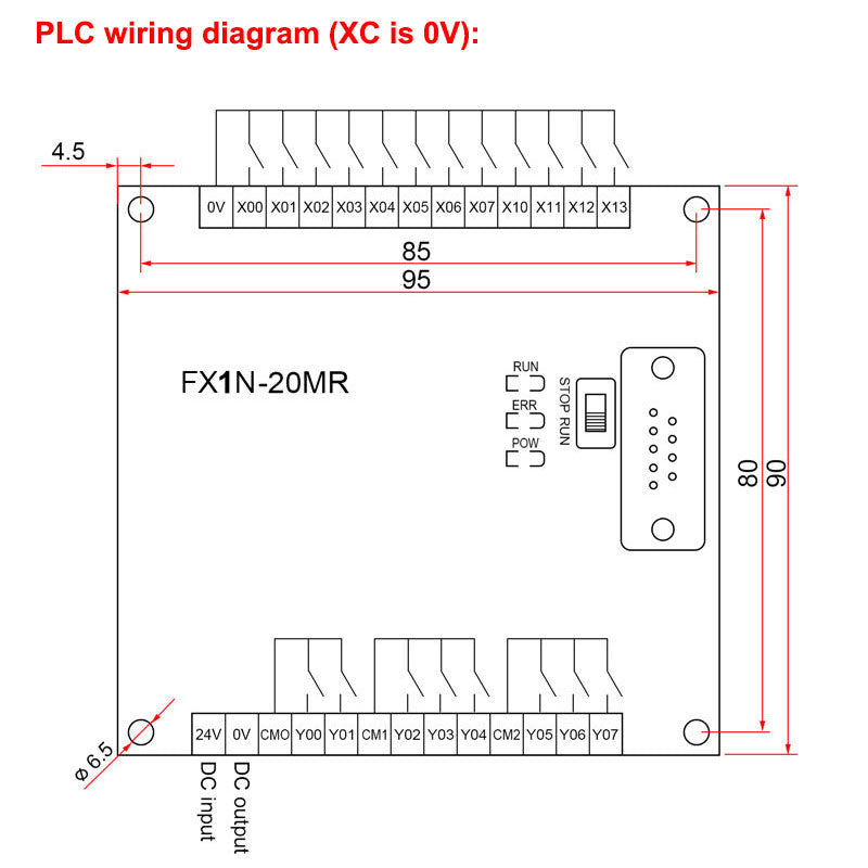 1N-20MR PLC Board DC24V 232 Relay Output Module with case — صورة 3