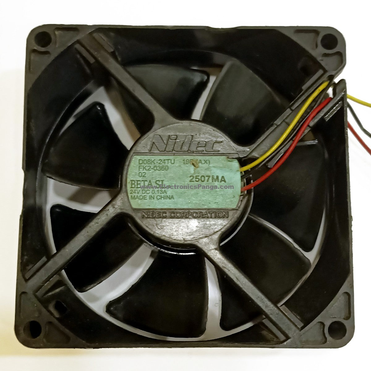NIDEC-D08K-24TU  24VDC 0.13A 3-wires Inverter Cooling Fan (Used) — صورة 3