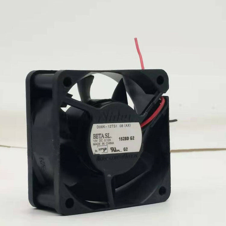 Nidec D06K-12TS1 08 DC12V 0.12A 6cm 6025 2-pin inverter cooling fan (Used) — صورة 3