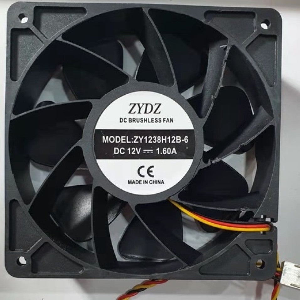 ZUNYI ZY1238H12B-6 DC 12V 1.60A 12cm 12038 high wind cooling fan 6000RPM (Used) — صورة 2