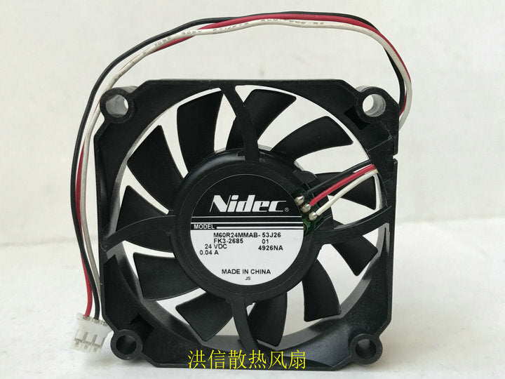 Nidec M60R24MMAB-53J26 DC24V 0.04A 3-wire 6015 inverter fan 3pin (Used) — صورة 2