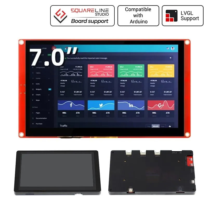 CrowPanel 7.0″ HMI ESP32 Display 800×480 RGB TFT LCD Touch Screen With Acrylic Case
