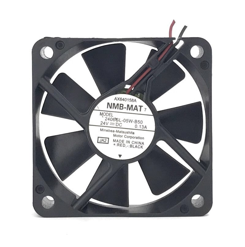 NMB 2406GL-05W-B50 6015 DC24V 0.13A 6CM 2-Wire Dual Ball Cooling Fan (Used) — صورة 2