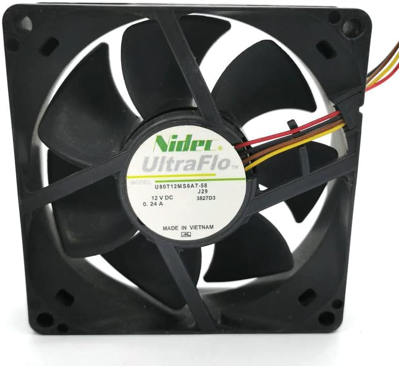 Original U80T12MS6A7-58 8CM 8025 12V 0.24A 4Line 4Pin inverter cooling fan (Used) — صورة 4