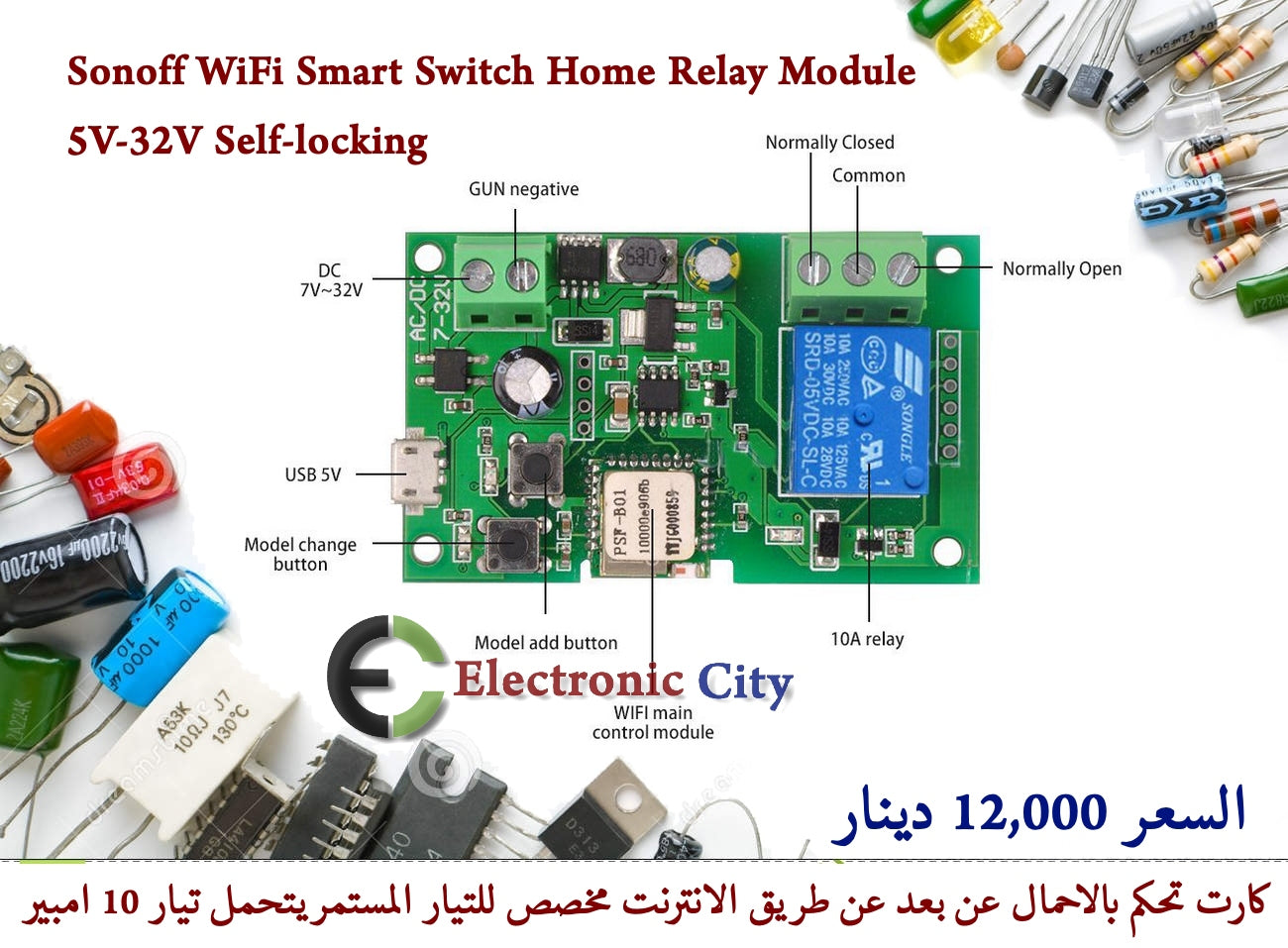 Sonoff WiFi Smart Switch Home Relay Module 5V-32V Self-locking 012676 #U5