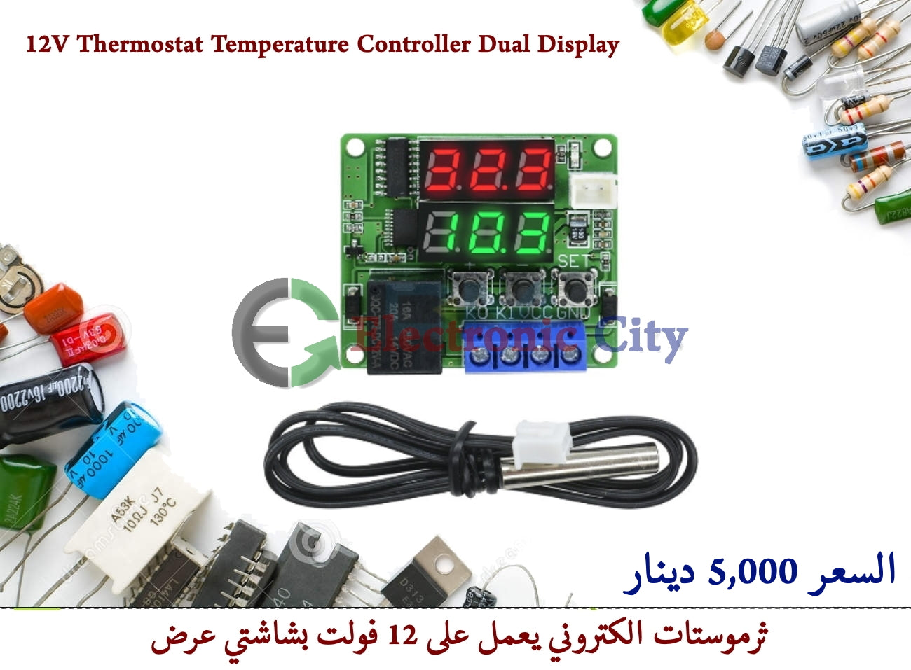 12V Thermostat Temperature Controller Dual Display #J2 011867