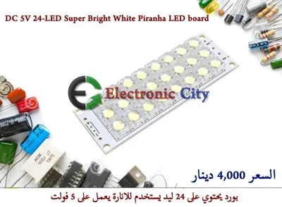 DC 5V 24-LED Super Bright White Piranha LED board #P5 030012BA