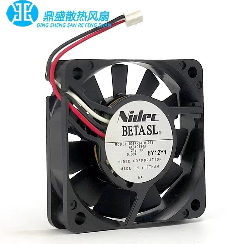 Nidec D06R-24TH 08B 6015 24V 0.09A 6CM 3-Pin Inverter Cooling Fan (Used) — صورة 3