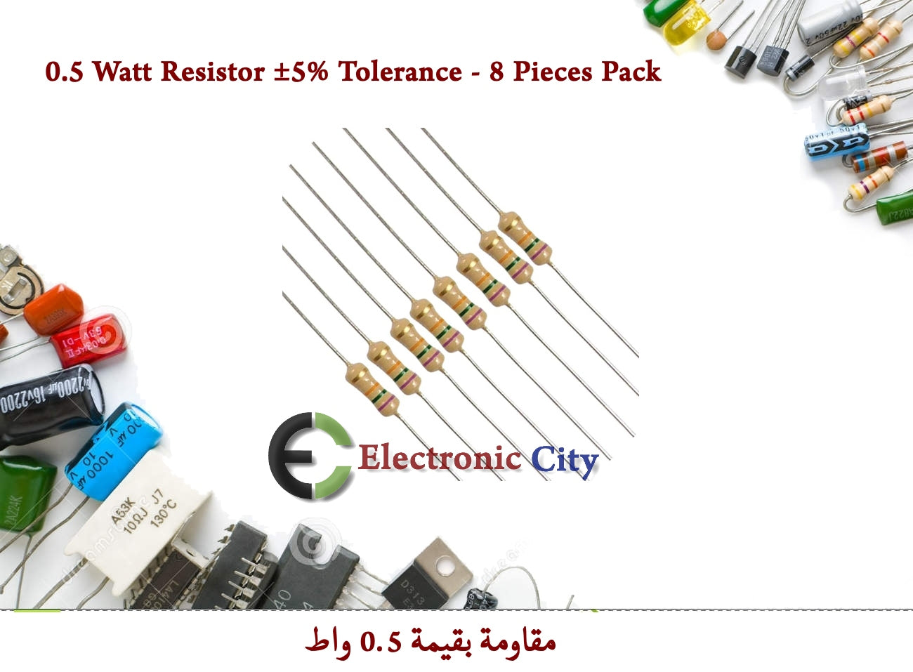 0.5Watt Resistor ±5% Tolerance - 8 Pieces Pack