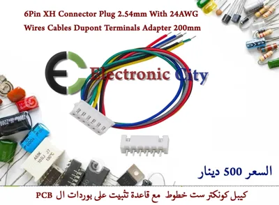 6Pin XH Connector Plug 2.54mm With 24AWG Wires Cables Dupont Terminals Adapter 200mm