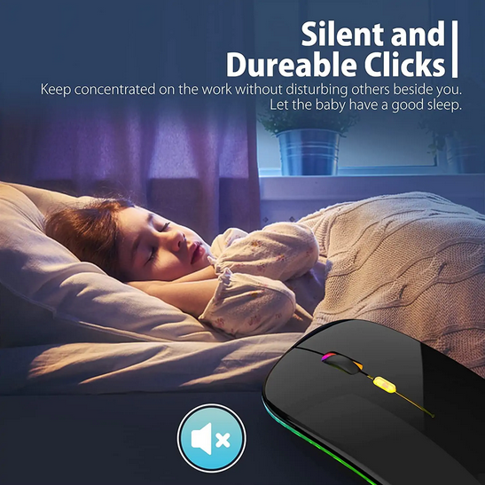 Wireless Mouse 2.4G Bluetooth Mouse Rechargeable Silent Mouse USB & Type-c Receiver Dual Mode LED Mouse Laptop Mouse for Computer MacBook iPad iPhone — صورة 4