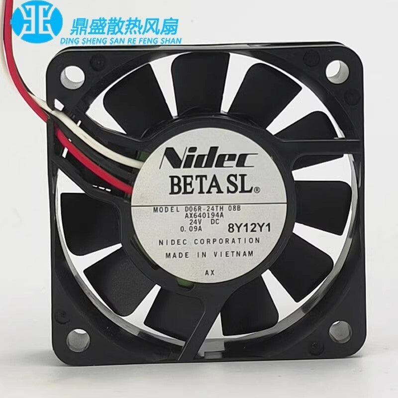 Nidec D06R-24TH 08B 6015 24V 0.09A 6CM 3-Pin Inverter Cooling Fan (Used) — صورة 2
