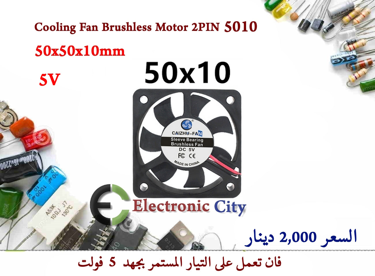 Cooling Fan Brushless Motor 5V 2PIN 5010   #i1    X-JL0225BXX