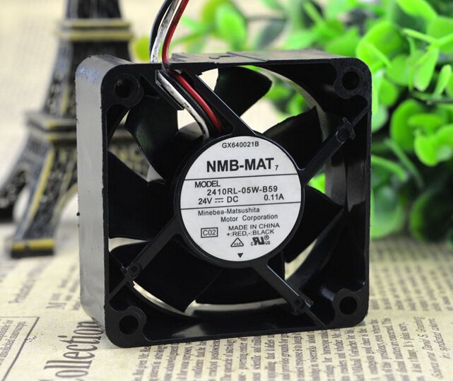 NMB 2410RL-05W-B59 606025 24V 0.11A 6CM 3wire inverter fan (Used) — صورة 2